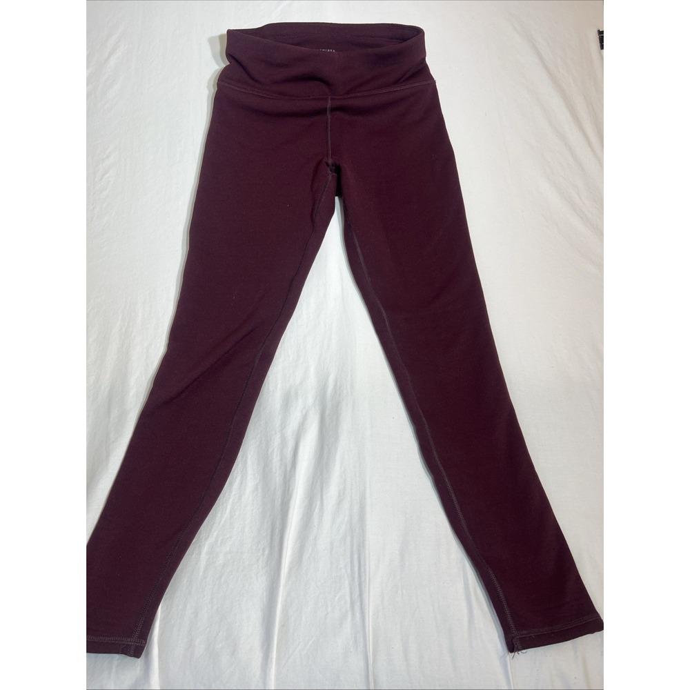 Athleta Altitude Tight Womens Small Burgundy Fleece Lined Leggings 486200-01